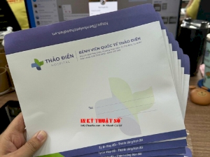 In bao thư bệnh viện Quốc tế chất liệu Fort 120gsm in Offset - In Kỹ Thuật Số since 2006