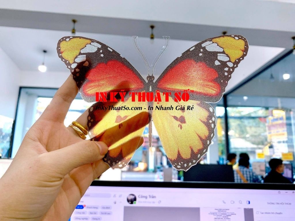In trên nhựa mỏng - bế hình bướm theo yêu cầu - In Kỹ Thuật Số Since 2006