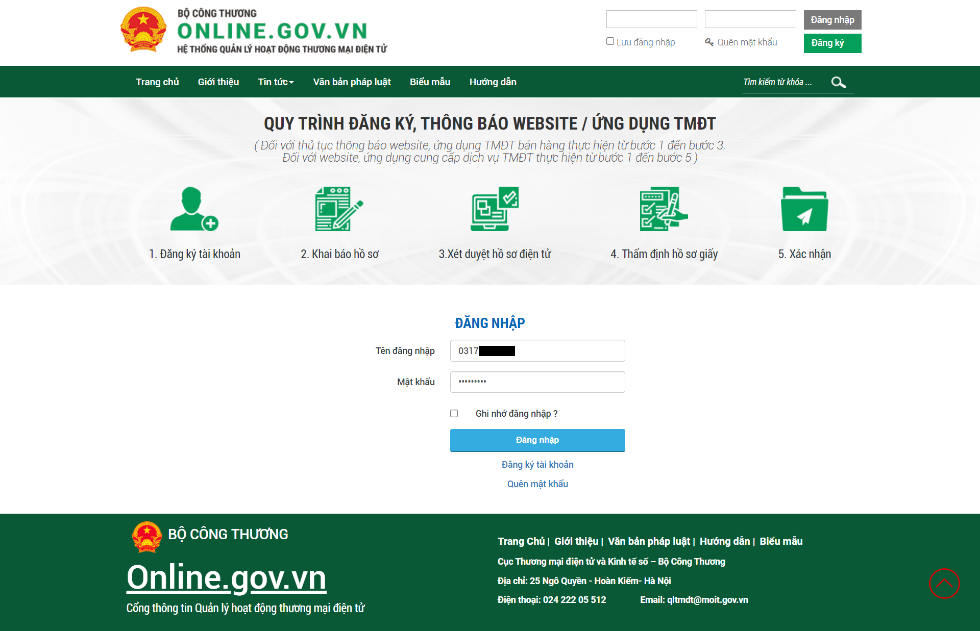 Hướng dẫn đăng ký website với Bộ Công thương - Hồ sơ thông báo website thương mại điện tử bán hàng - Ảnh: 5