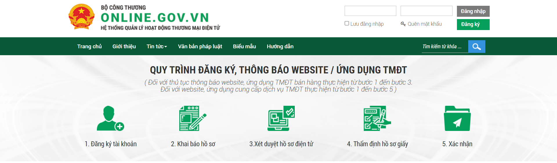 Hướng dẫn đăng ký website với Bộ Công thương - Hồ sơ thông báo website thương mại điện tử bán hàng - Ảnh: 1