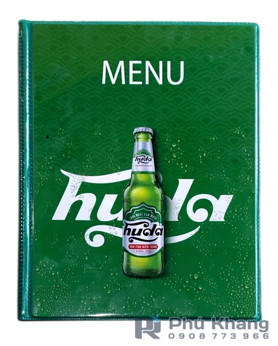 Sản xuất menu bìa còng, bìa menu nhựa hãng bia