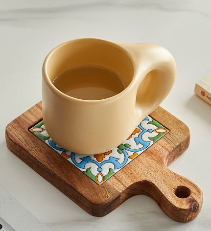 Lót nồi, miếng lót cốc gỗ phong cách cổ điển khắc logo làm quà tặng