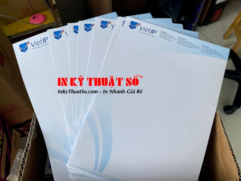 In giấy tiêu đề A4, giấy Fort 100gsm, in 1 mặt - In Kỹ Thuật Số Since 2006