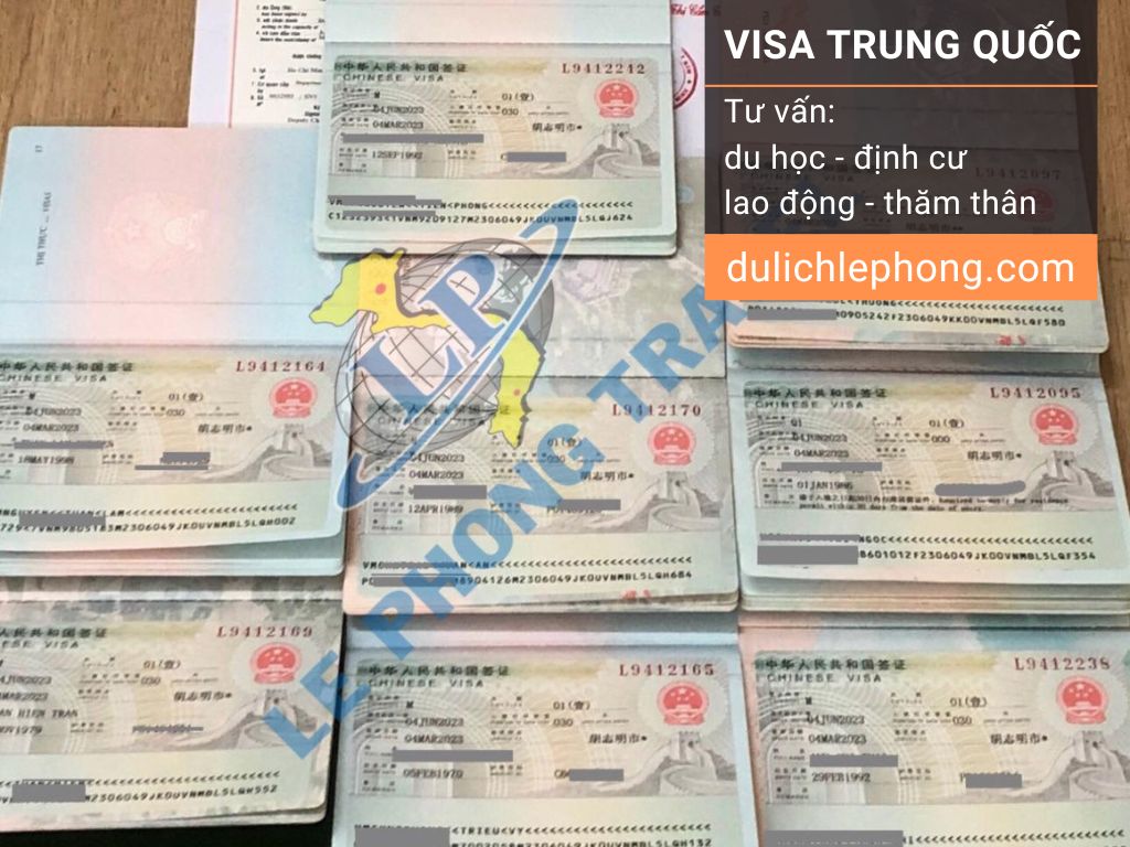 Visa Trung Quốc du lịch lưu trú 30 ngày, nộp trực tiếp qua lịch nộp Code Công ty du lịch - Du lịch Lê Phong