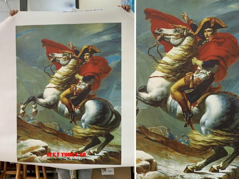 In tranh Canvas Napoleon cưỡi ngựa vượt dãy AnPơ - IN Kỹ Thuật Số since 2006