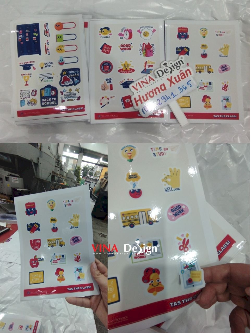 In Set hình dán sticker dễ thương cute làm quà tặng, phần thưởng học sinh - VINADESIGN