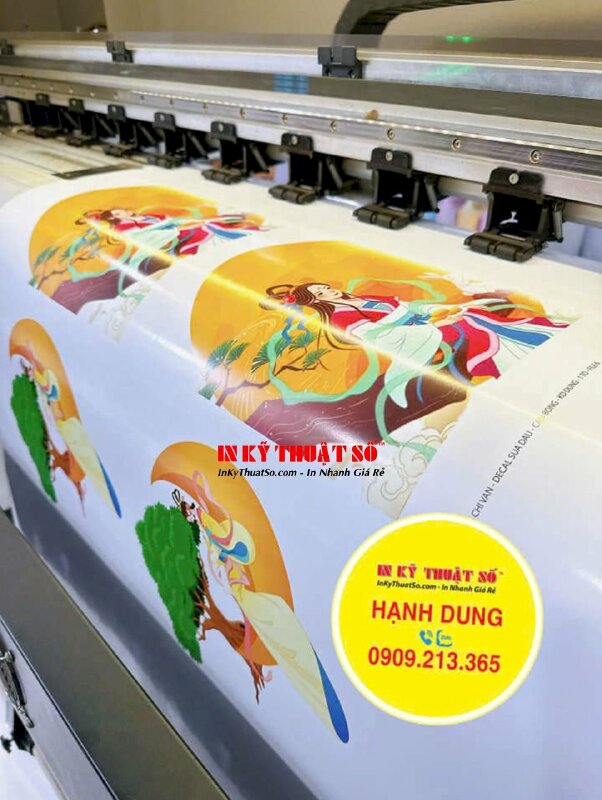 In sticker decal sữa dán trang trí Trung Thu chị Hằng thỏ Ngọc chibi, cán bóng và bế theo hình - In Kỹ Thuật Số Since 2006