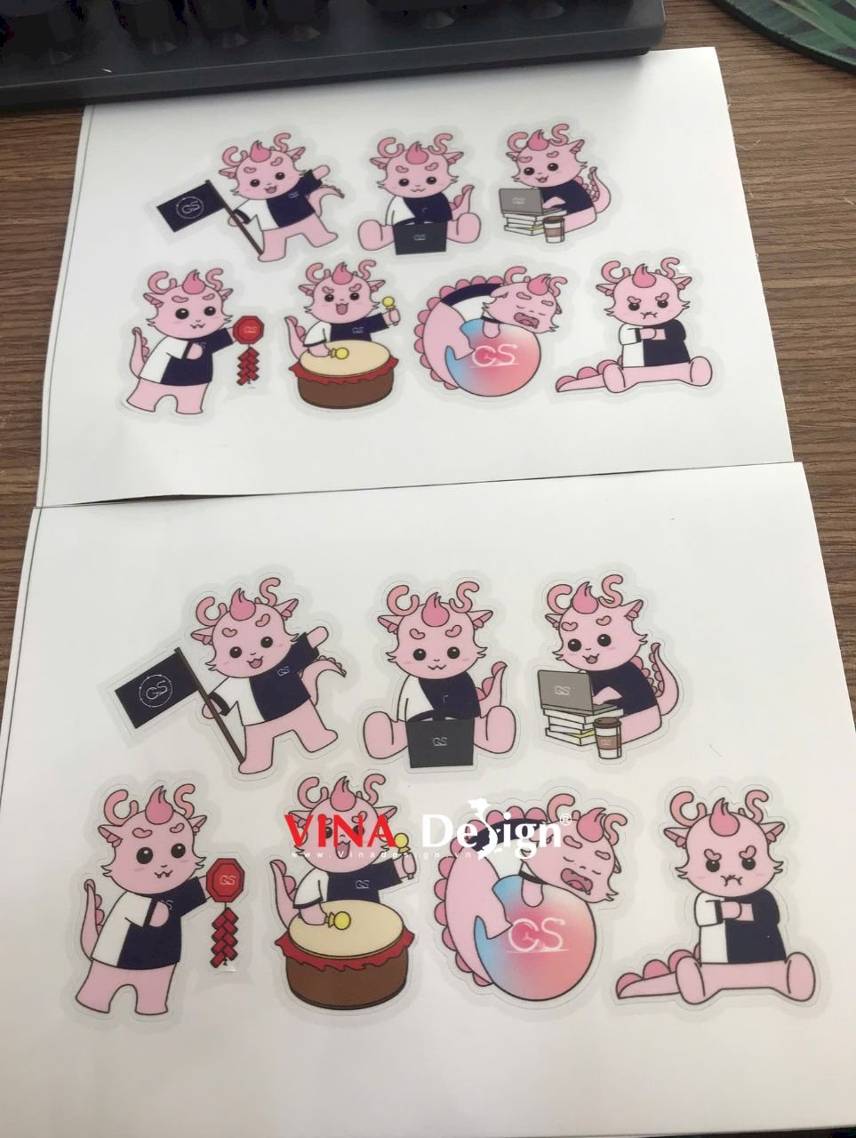 Set hình dán Sticker chibi rồng cute, in Sticker Decal đẹp, giá rẻ - VINADESIGN