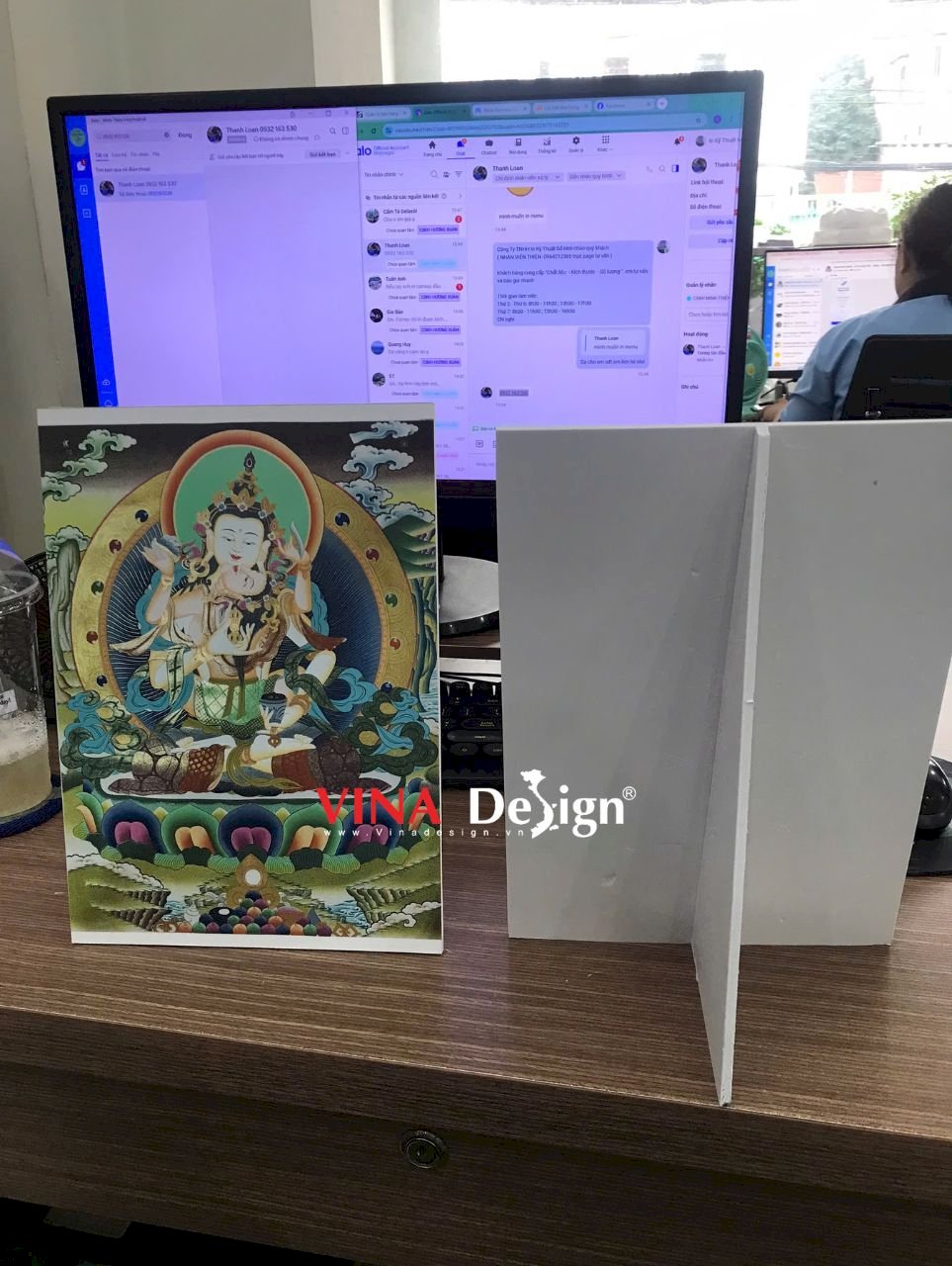 Tranh Phật để bàn Đức Kim Cang Tát Đỏa Vajra Satwa Thangka - In tranh Formex đẹp, giá rẻ - VINADESIGN