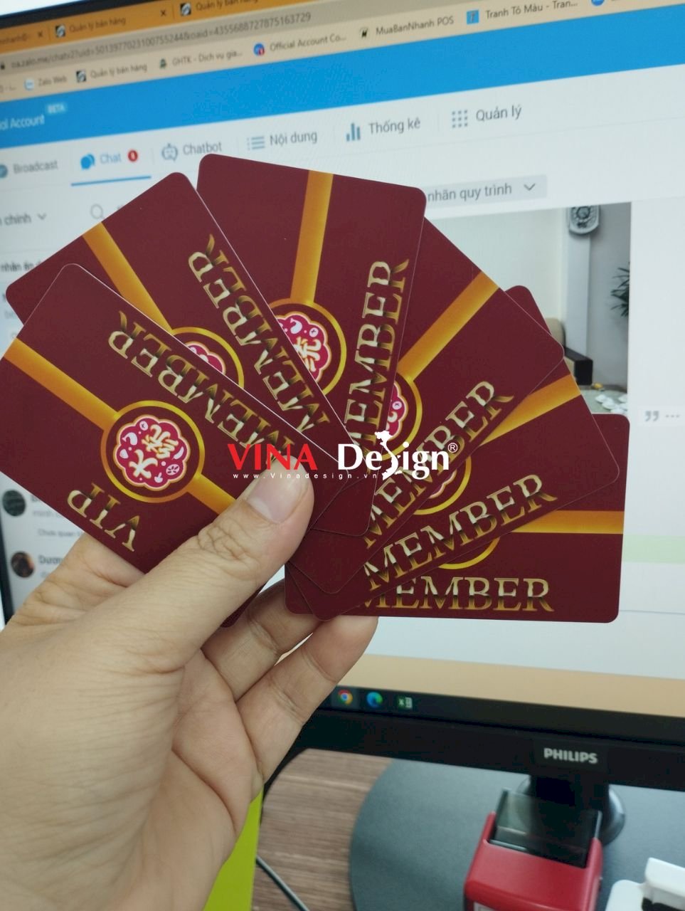 In thẻ nhựa theo yêu cầu làm VIP Membership nhà hàng - VINADESIGN