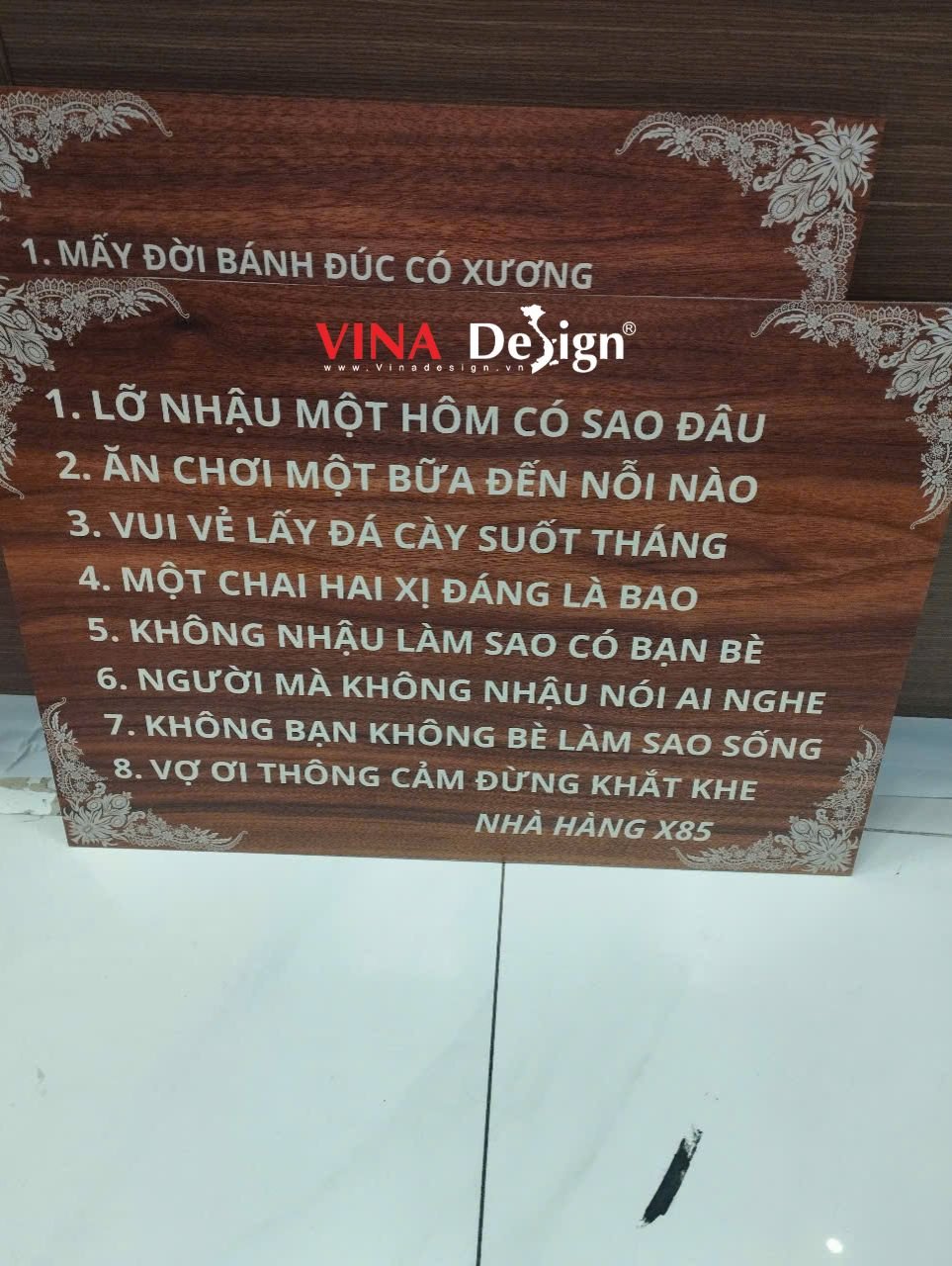Tranh Formex in Slogan, Cap, Status hài hước trang trí quán, nhà hàng - In PP cán Formex - VINADESIGN