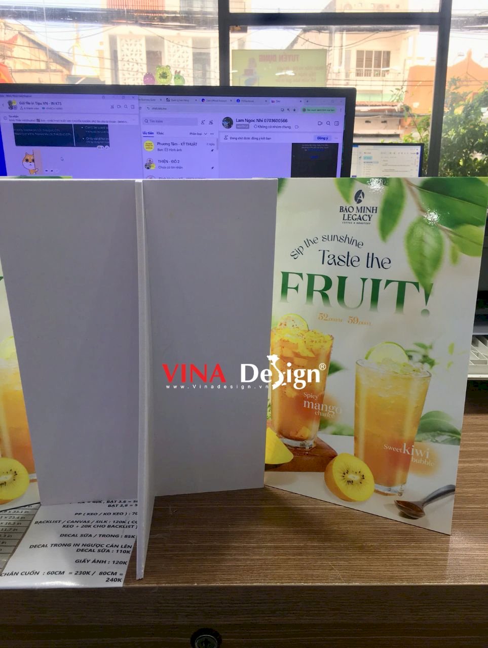 In standee formex để bàn giới thiệu thức uống mới cho quán cafe, tiệm trà sữa - VINADESIGN