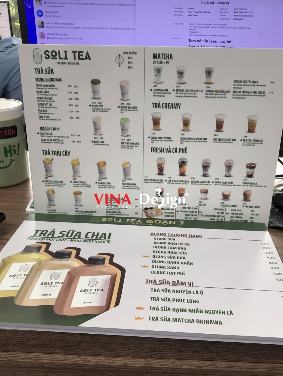 In menu Formex quán trà sữa đậm vị thơm ngon, menu cầm tay đẹp khổ A3 - VINADESIGN