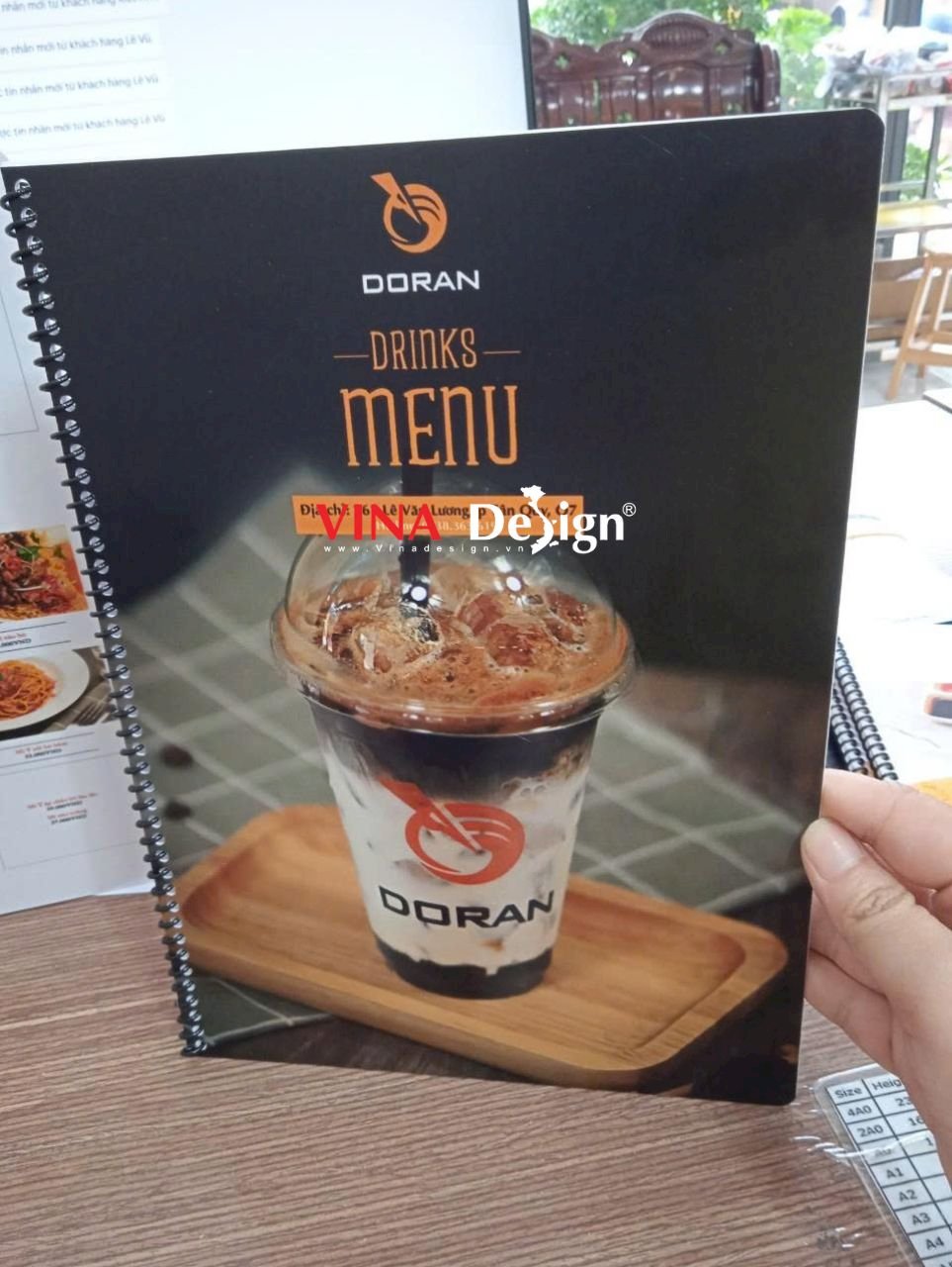 Bộ đôi menu food, menu drink cho quán Net Gaming, in menu nhựa chống nước đóng gáy lò xo - VINADESIGN