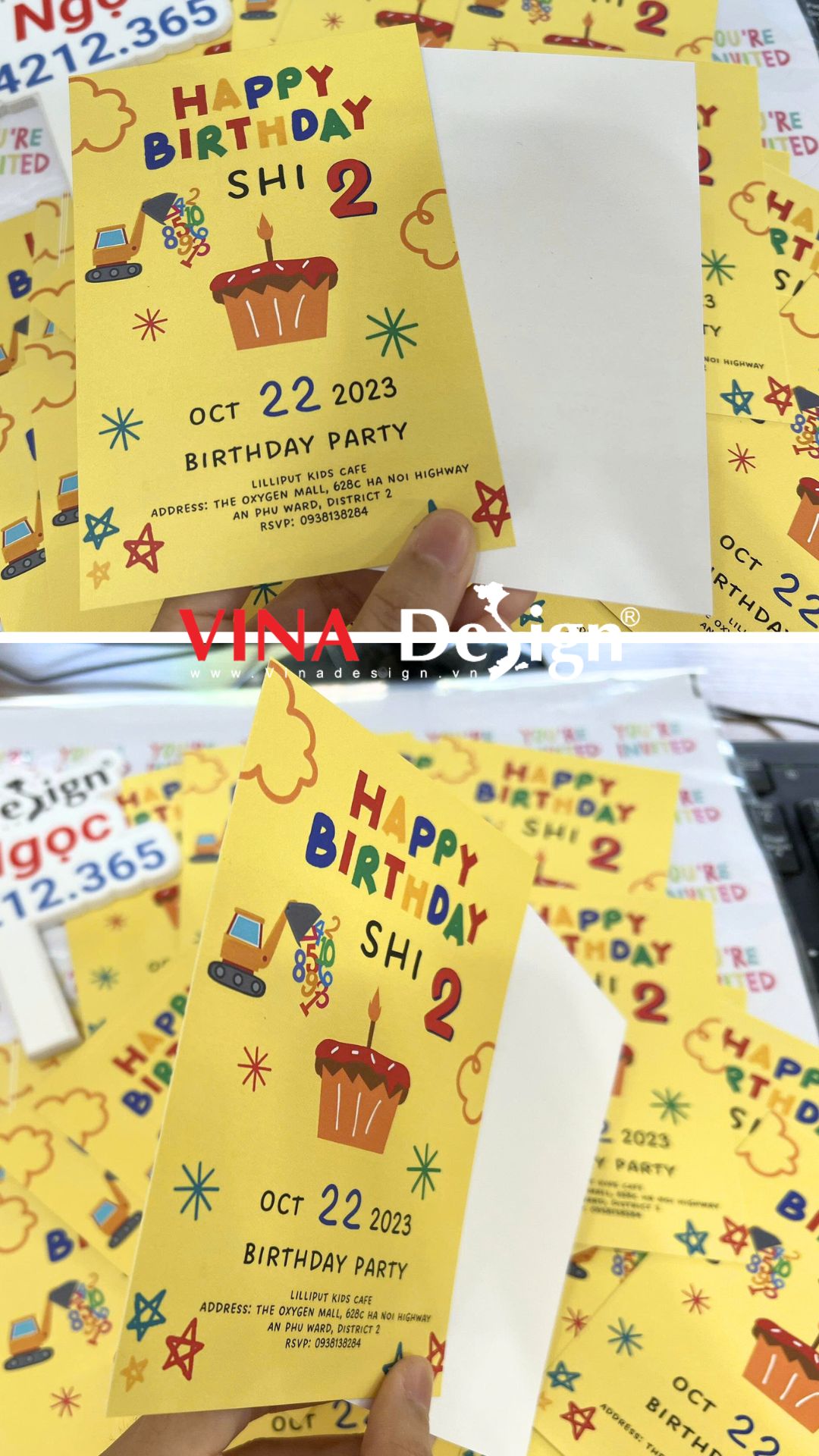 In thiệp mời sinh nhật theo yêu cầu - Nhận in thiệp mời số lượng ít - VINADESIGN