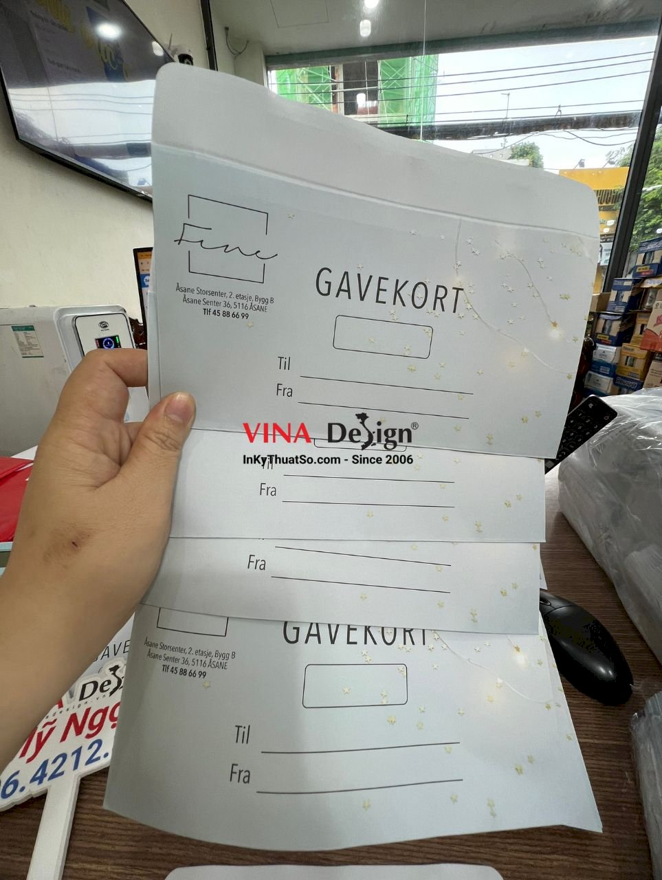 In bao thư 12x22 cm, in phong bì thư công ty tiếng Đan Mạch - VINADESIGN