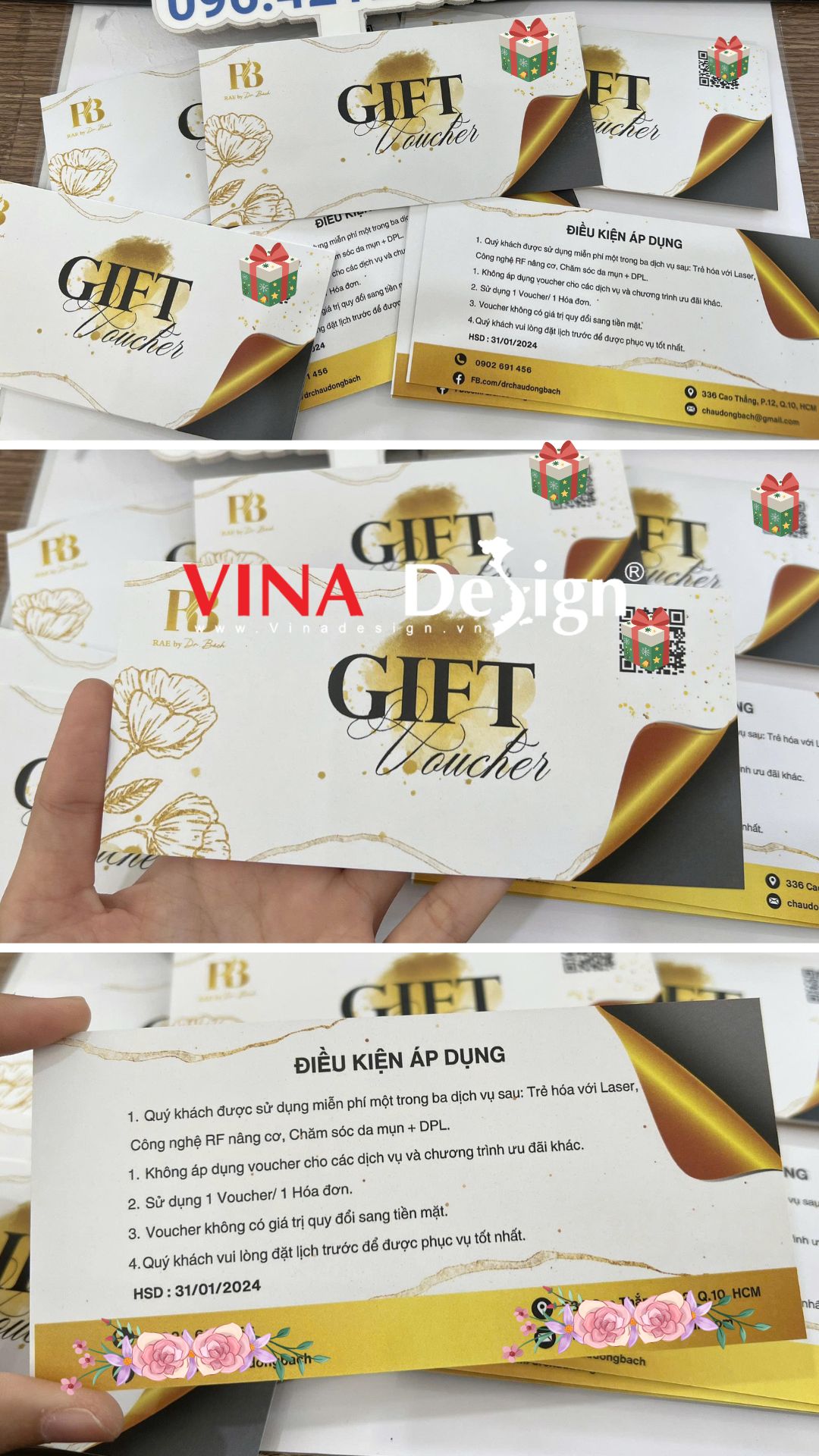 In Gift Voucher thẩm mỹ viện, in nhanh kỹ thuật số - VINADESIGN