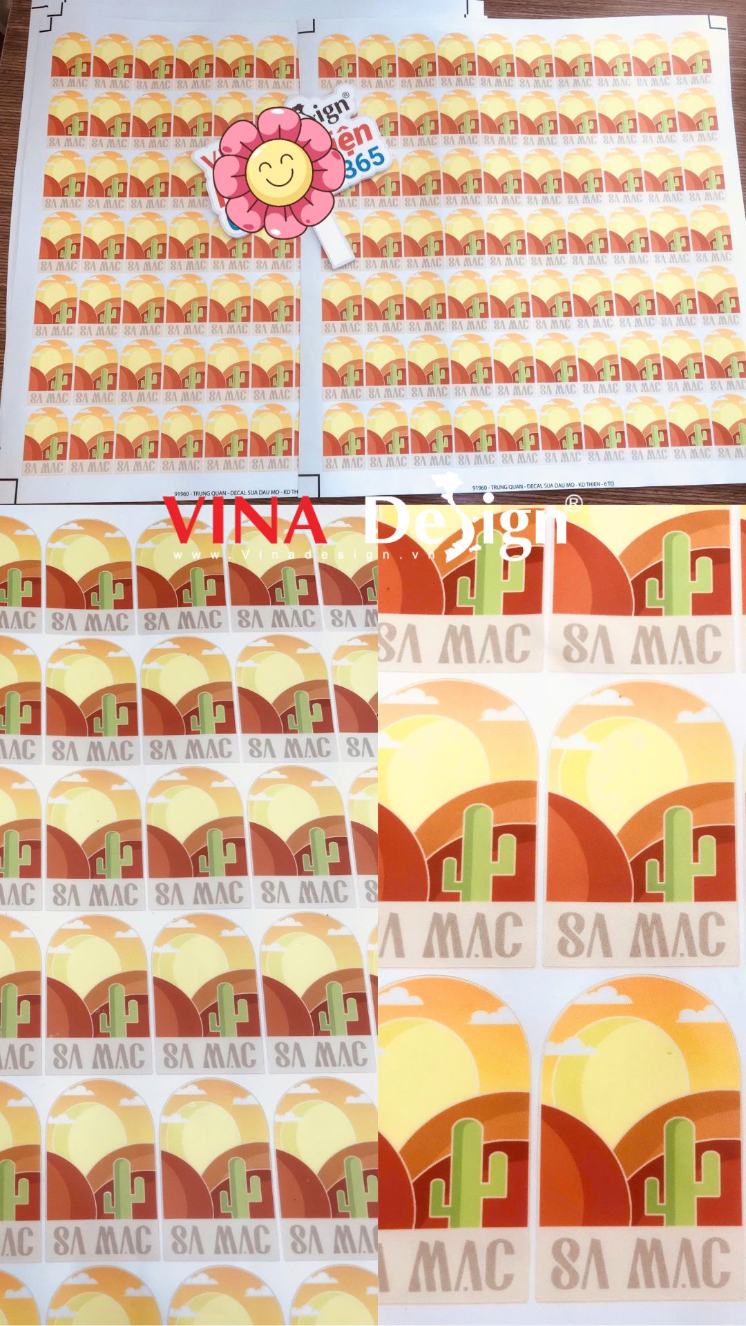 In sticker sa mạc cây xương rồng, in decal dán theo yêu cầu - VINADESIGN