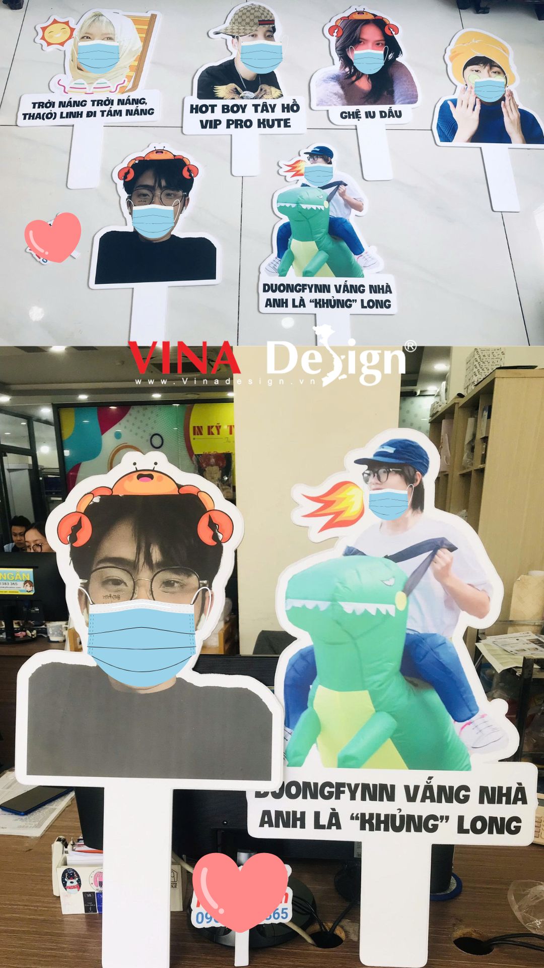 Hashtag cầm tay in hình cá nhân vui nhộn chụp hình nhóm bạn, họp lớp, đi chơi nhóm - VINADESIGN