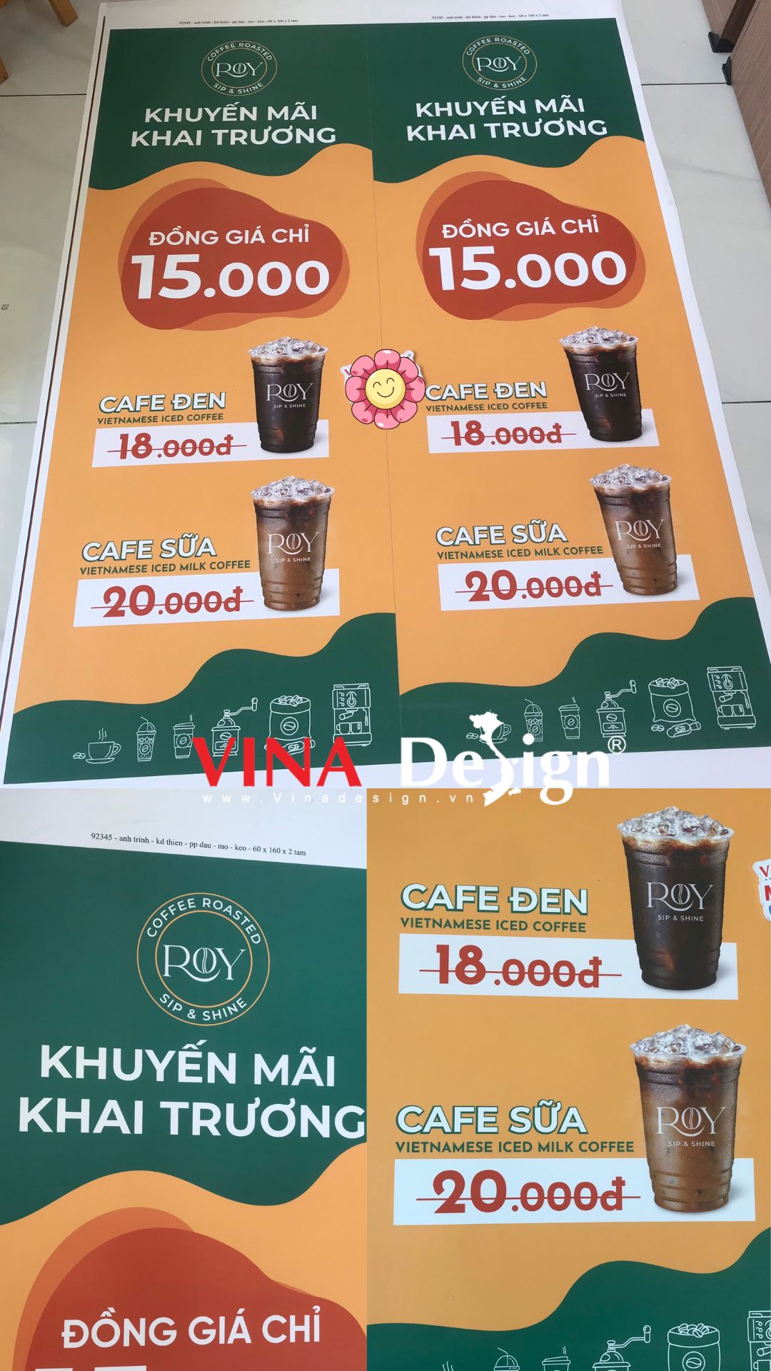 Standee khai trương quán cafe ưu đãi đồng giá 15k, in standee theo yêu cầu - VINADESIGN