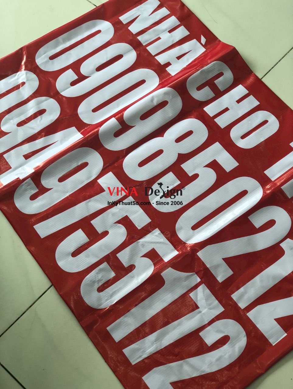 In bạt hiflex banner, băng rôn cho thuê nhà treo ngoài trời - VINADESIGN