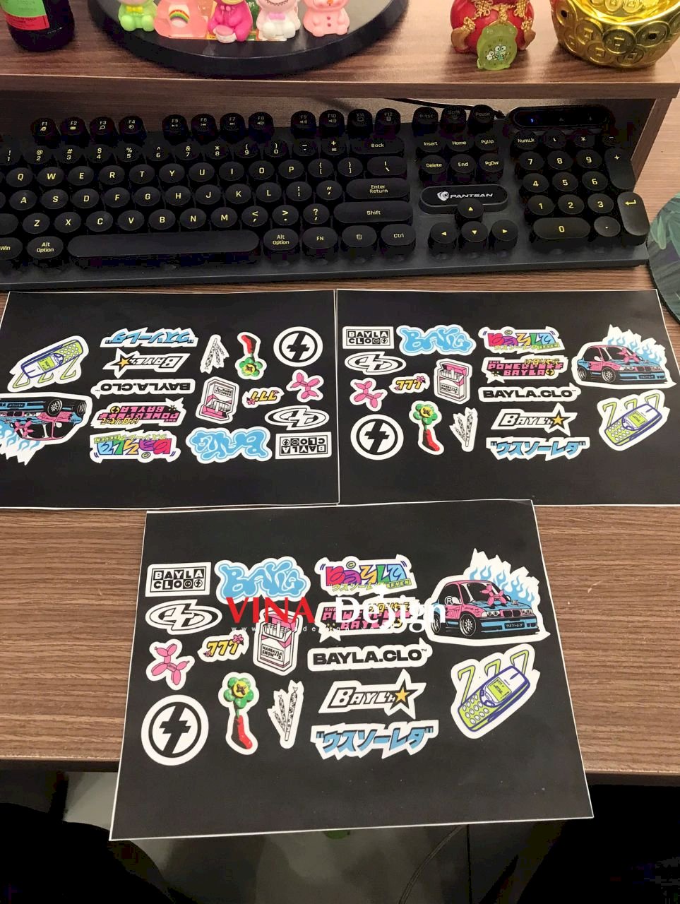 In sticker Decal sữa, bế theo viền, set sticker dán trang trí, làm quà tặng - VINADESIGN