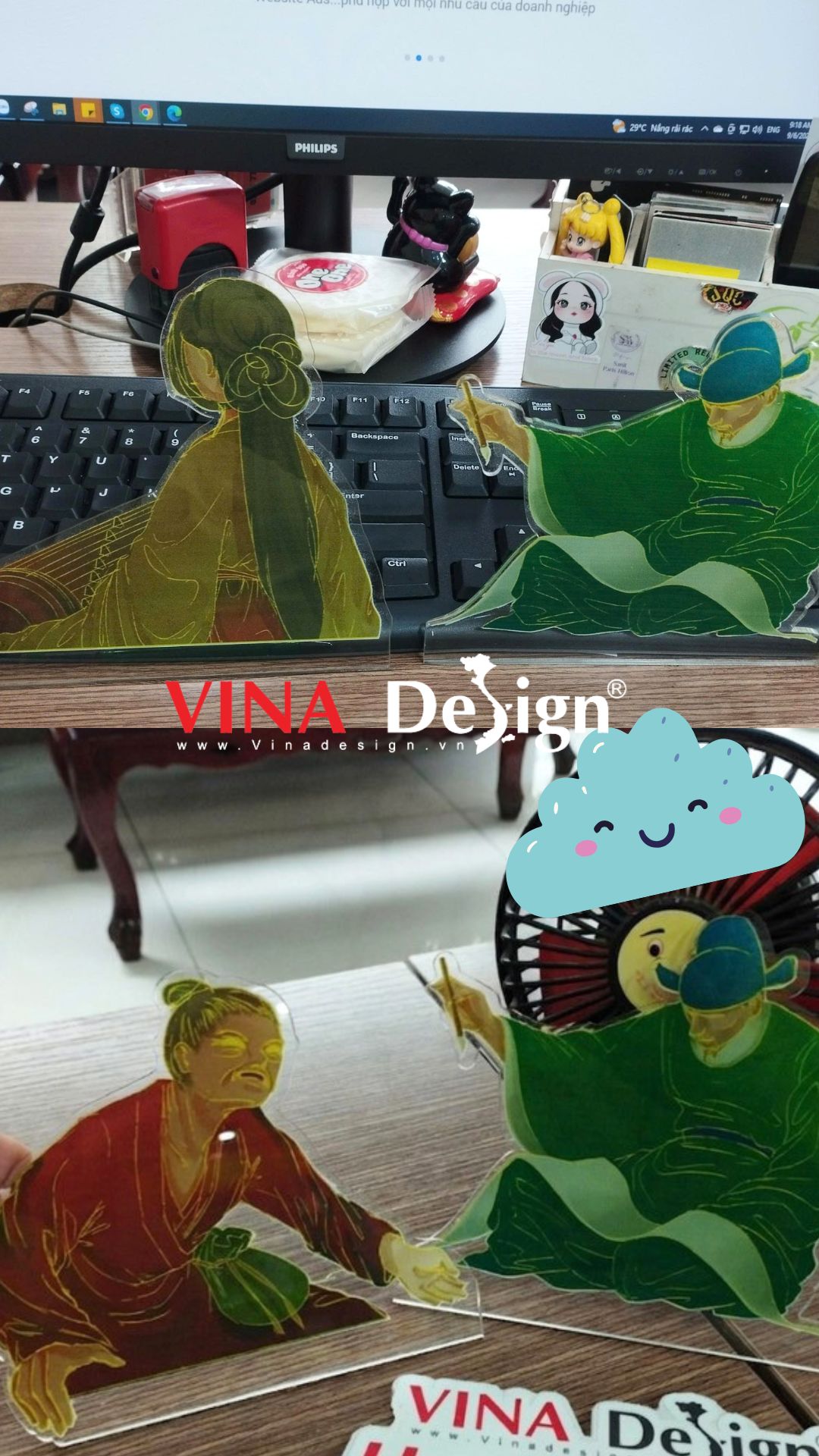 In mica theo yêu cầu, in mica trong hình nhân vật cổ trang - VINADESIGN