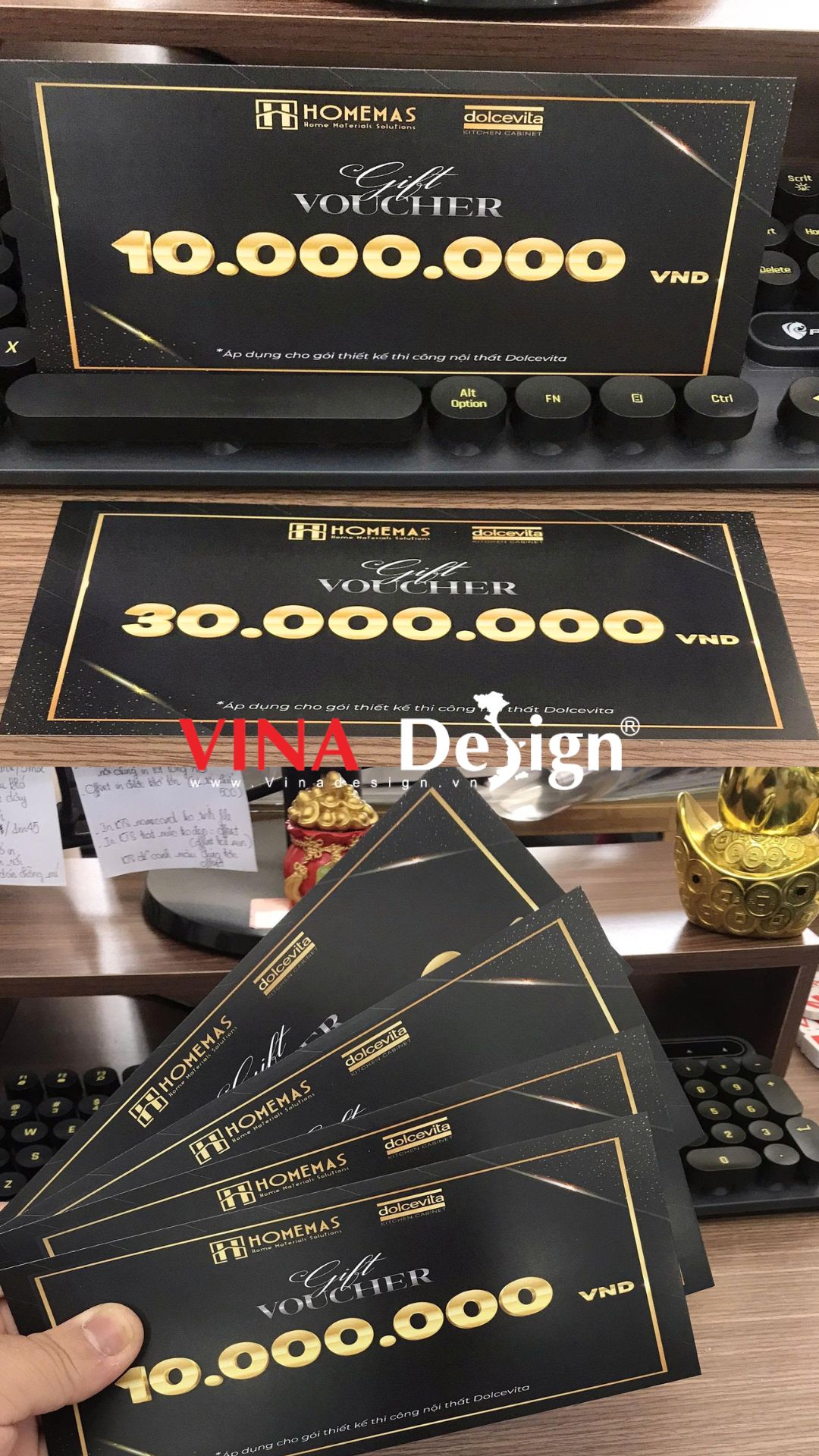 In nhanh voucher số lượng ít cho gói thiết kế thi công nội thất - VINADESIGN