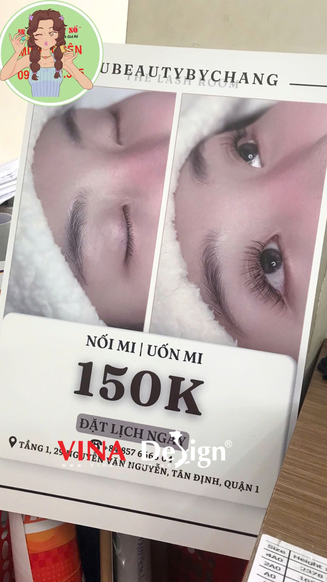 In poster PP cán Format giới thiệu bảng giá dịch vụ spa - Poster treo tường, để khung standee ngoài trời - VINADESIGN