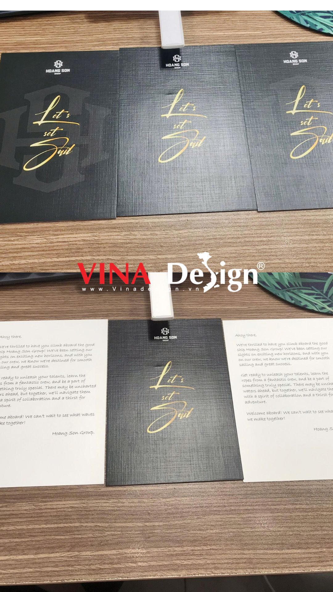 In thiệp giấy mỹ thuật cao cấp, thiệp chào mừng nhân viên mới in tiếng Anh - VINADESIGN