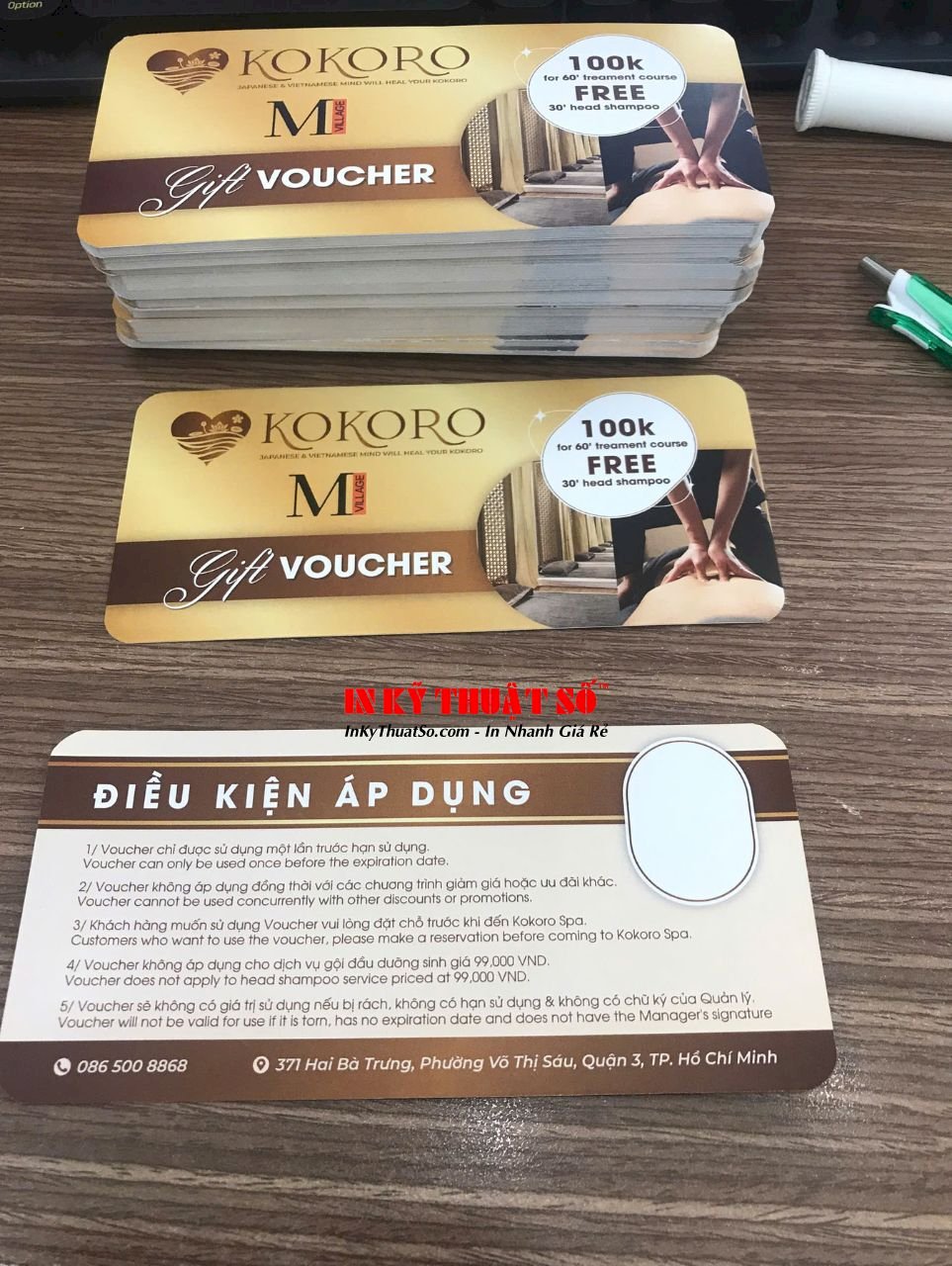 In voucher Spa lấy trong ngày, in nhanh kỹ thuật số - VINADESIGN