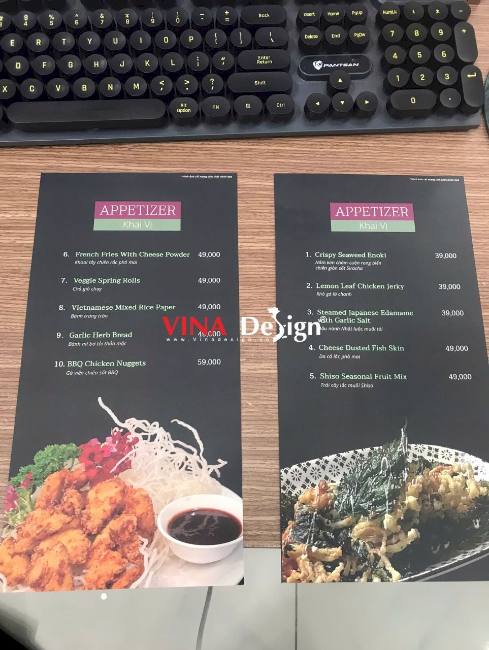 In lẻ tấm menu theo yêu cầu, in menu giấy cứng Couche 300gsm, in nhanh có trong ngày - VINADESIGN