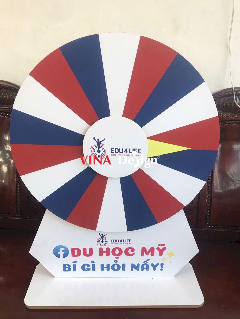 Vòng quay may mắn theo yêu cầu, vòng xoay để bàn bằng gỗ - VINADESIGN