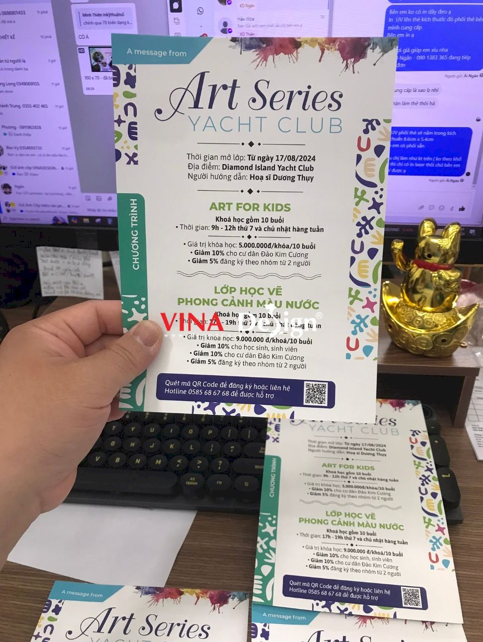 In nhanh kỹ thuật số giấy C150gsm, in tờ rơi số lượng ít, tờ rơi khóa học theo yêu cầu - VINADESIGN