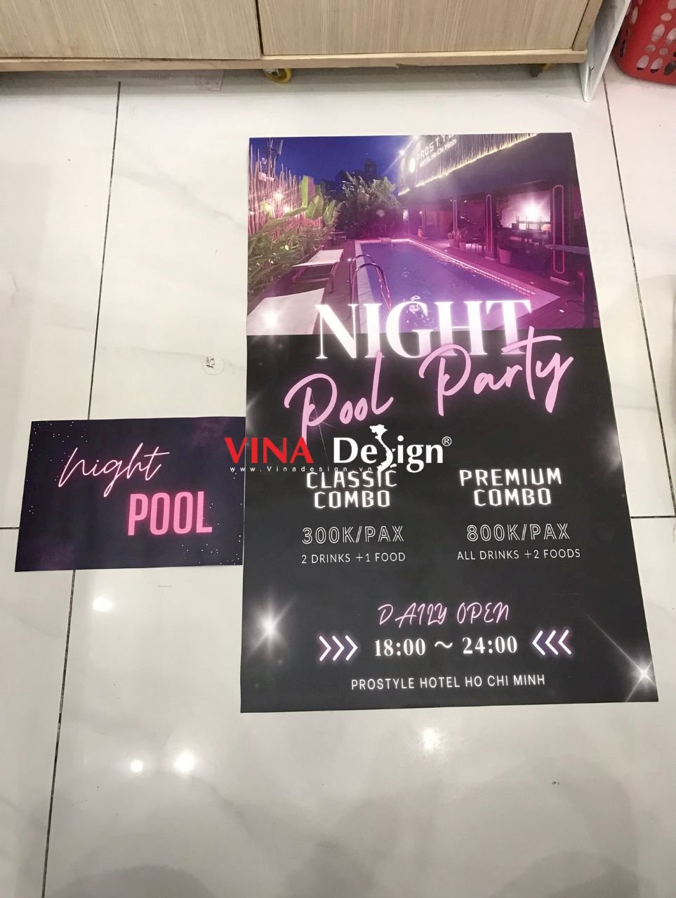 In poster quảng cáo, poster sự kiện, in PP cán mờ, có keo - VINADESIGN