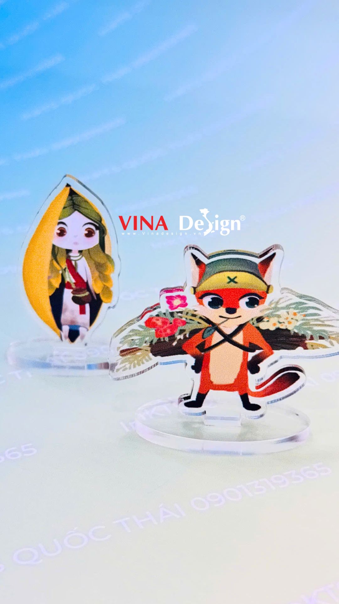 In UV mica làm standee để bàn mô hình nhân vật hoạt hình - VINADESIGN
