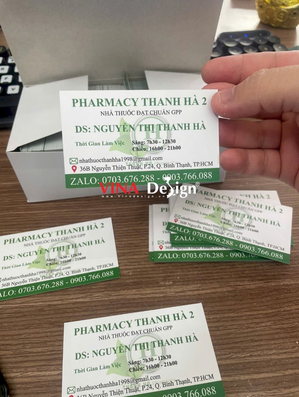 In name card offset số lượng nhiều giá rẻ, in danh thiếp shop, cửa hàng, nhà thuốc - VINADESIGN